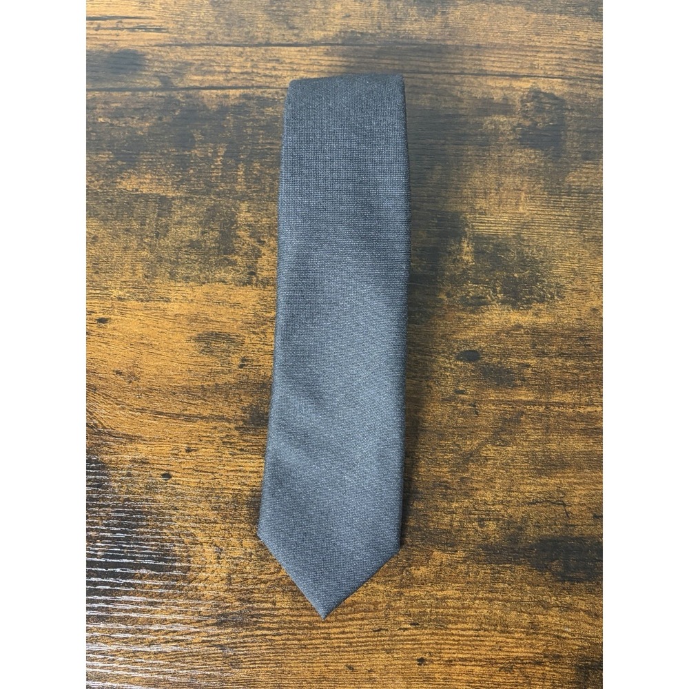 VK‎ Nagrani Tie Necktie Italian Wool Skinny 60" Gray Wool Men's Italy Made